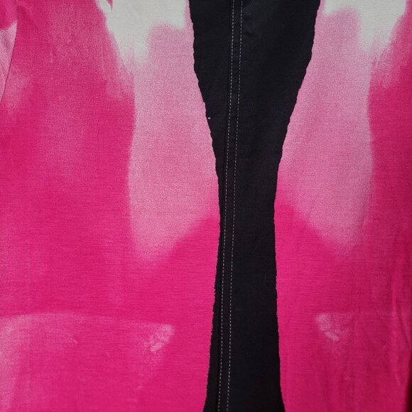 Sno Skins Womens Pink Gray Abstract 3/4 Sleeve Button-Down Tunic Top Small - Picture 4 of 8